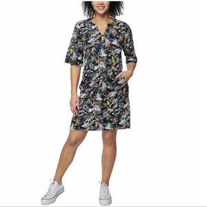 Hang Ten Ladies Sun Dress, Black Floral ( Extra Small )